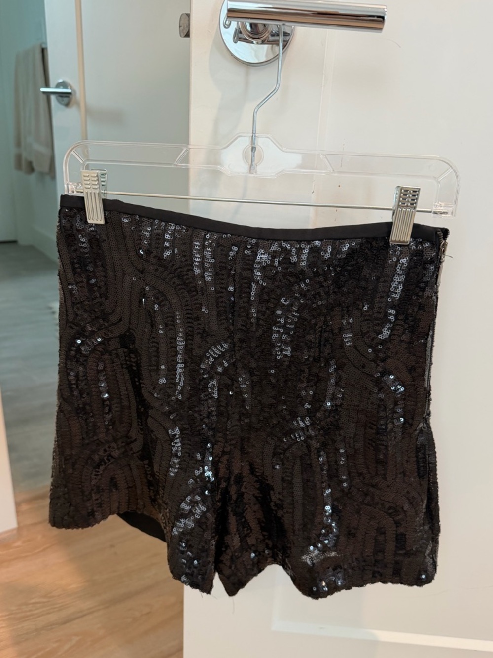 Zara Black Sequin Party Shorts